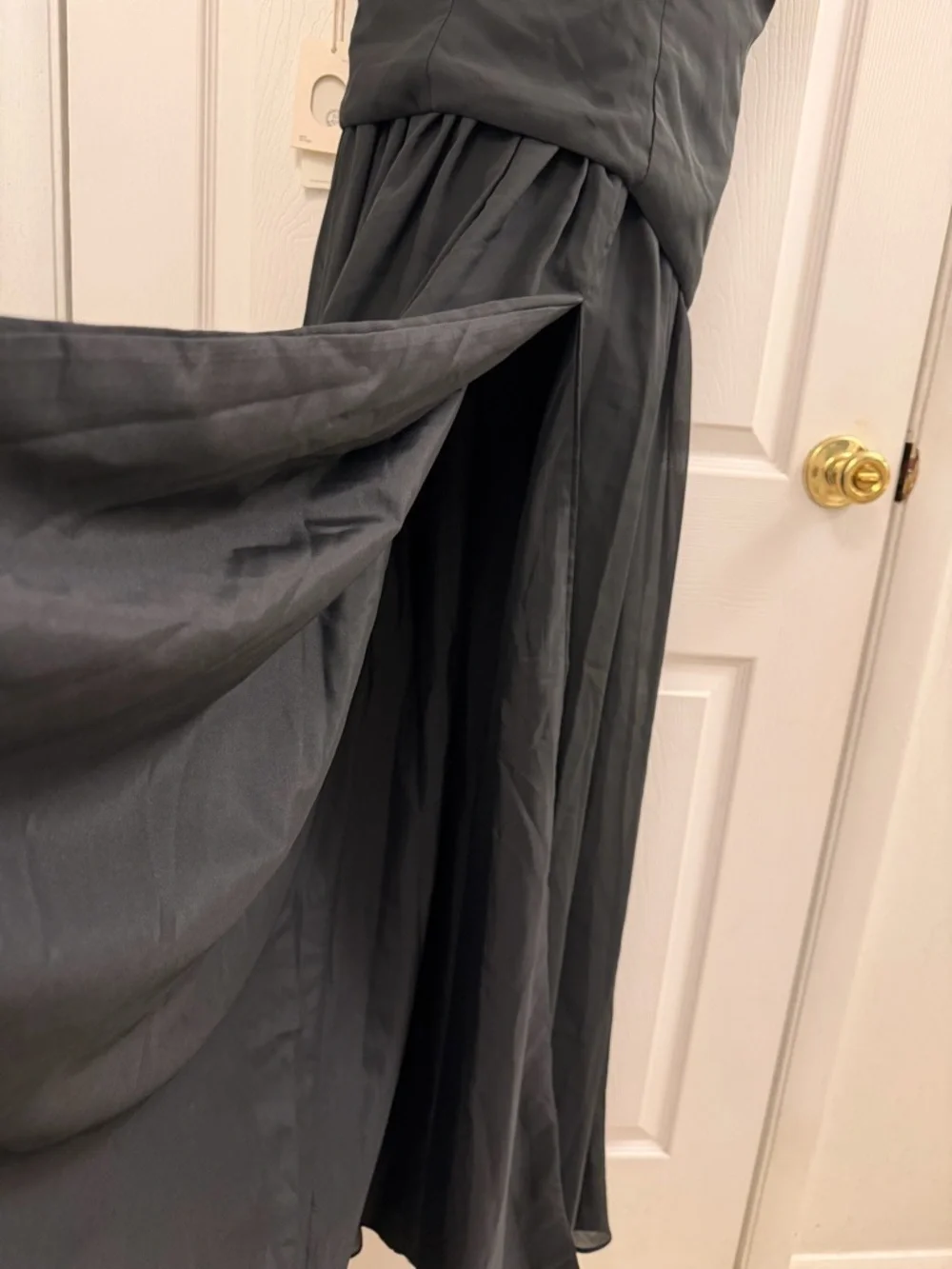 Chuang He Black Maxi Elegant Flowing Dress